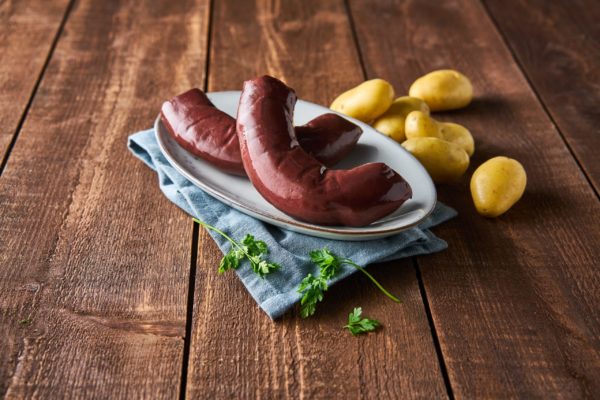Boudin noir crème plat rouge 